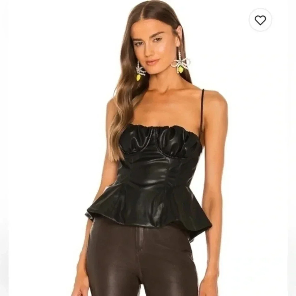 LPA FAUX LEATHER TOP